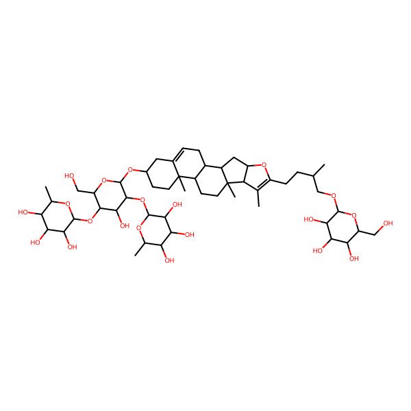 2D Structure of 2-[4-Hydroxy-2-(hydroxymethyl)-5-(3,4,5-trihydroxy-6-methyloxan-2-yl)oxy-6-[[7,9,13-trimethyl-6-[3-methyl-4-[3,4,5-trihydroxy-6-(hydroxymethyl)oxan-2-yl]oxybutyl]-5-oxapentacyclo[10.8.0.02,9.04,8.013,18]icosa-6,18-dien-16-yl]oxy]oxan-3-yl]oxy-6-methyloxane-3,4,5-triol