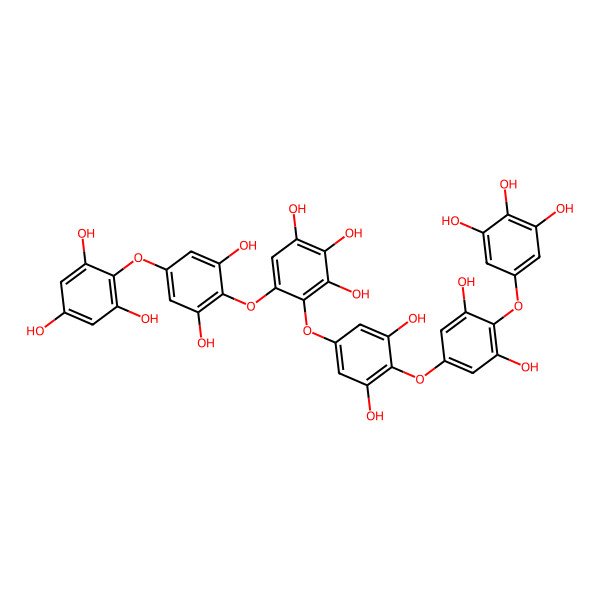 2D Structure of 5-[2,6-Dihydroxy-4-(2,4,6-trihydroxyphenoxy)phenoxy]-4-[4-[3,5-dihydroxy-4-(3,4,5-trihydroxyphenoxy)phenoxy]-3,5-dihydroxyphenoxy]benzene-1,2,3-triol