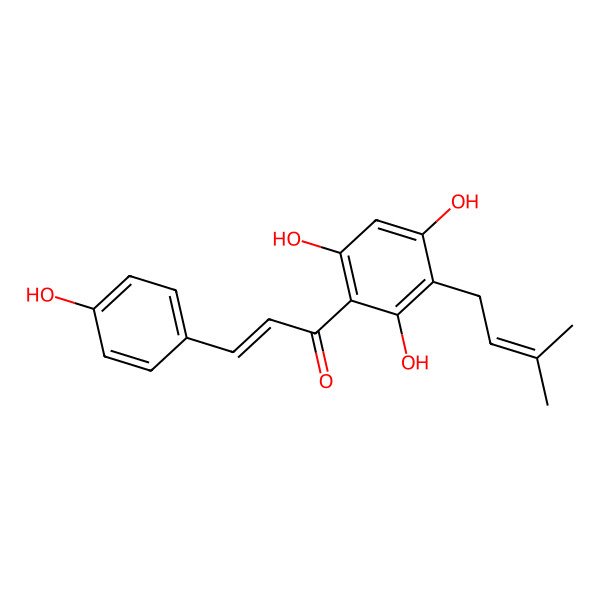 2D Structure of 2',4',6',4-Tetrahydroxy-3'-prenylchalcone 2D Structure of 2',4',6',4-Tetrahydroxy-3'-prenylchalcone