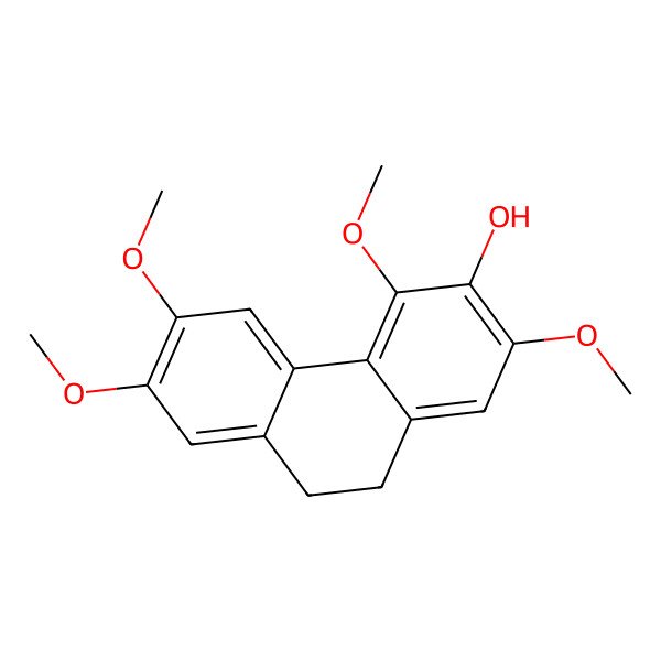 2D Structure of 2,4,6,7-Tetramethoxy-9,10-dihydrophenanthren-3-ol 2D Structure of 2,4,6,7-Tetramethoxy-9,10-dihydrophenanthren-3-ol