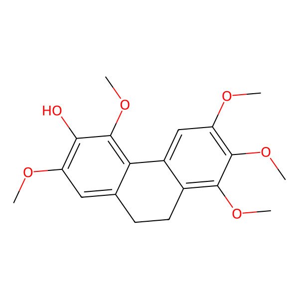 2D Structure of 2,4,6,7,8-Pentamethoxy-9,10-dihydrophenanthren-3-ol