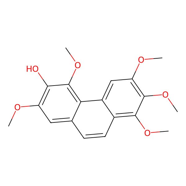 2D Structure of 2,4,6,7,8-Pentamethoxyphenanthren-3-ol