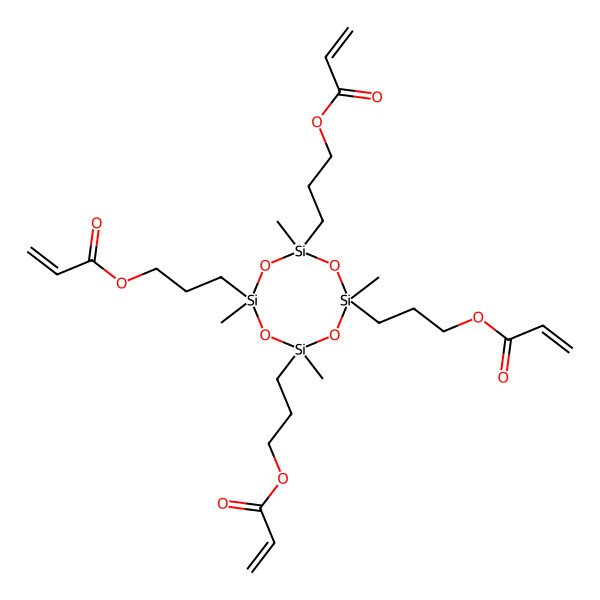 2D Structure of 2-Propenoic acid, 1,1',1'',1'''-[(2,4,6,8-tetramethylcyclotetrasiloxane-2,4,6,8-tetrayl)tetra-3,1-propanediyl] ester
