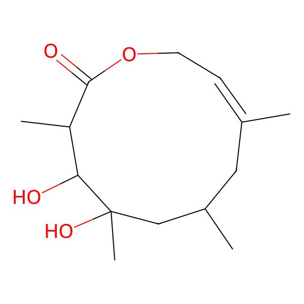 2D Structure of 2,4,6,8-Tetramethyl-3,4-dihydroxydec-8(9)-enolide