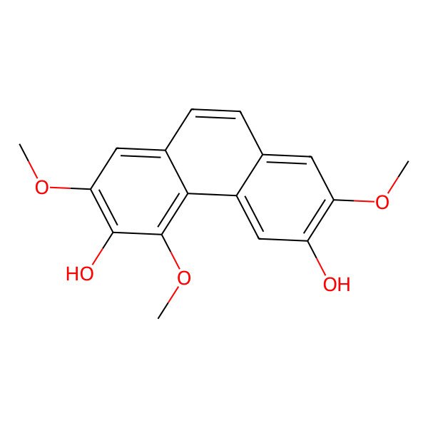 2D Structure of 2,4,7-Trimethoxyphenanthrene-3,6-diol