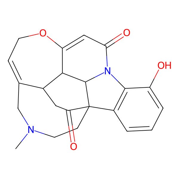 2D Structure of (1S,22R,23R,24S)-15-hydroxy-4-methyl-9-oxa-4,13-diazahexacyclo[11.6.5.01,24.06,22.010,23.014,19]tetracosa-6,10,14(19),15,17-pentaene-12,20-dione