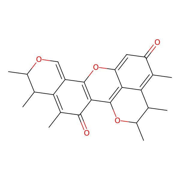 2D Structure of (6S,7R,18S,19S)-4,6,7,16,18,19-hexamethyl-8,12,20-trioxapentacyclo[11.7.1.02,11.05,10.017,21]henicosa-1(21),2(11),4,9,13,16-hexaene-3,15-dione