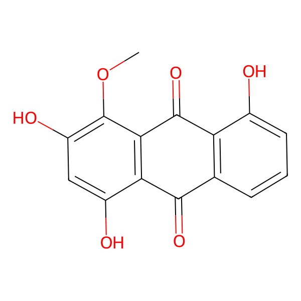 2D Structure of 2,4,8-Trihydroxy-1-methoxyanthracene-9,10-dione