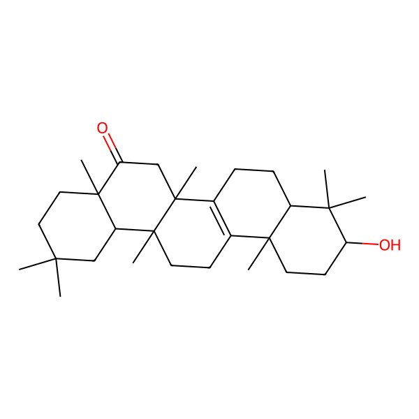 2D Structure of (4aS,6aS,8aR,10S,12aS,14aS,14bS)-10-hydroxy-2,2,4a,6a,9,9,12a,14a-octamethyl-3,4,6,7,8,8a,10,11,12,13,14,14b-dodecahydro-1H-picen-5-one