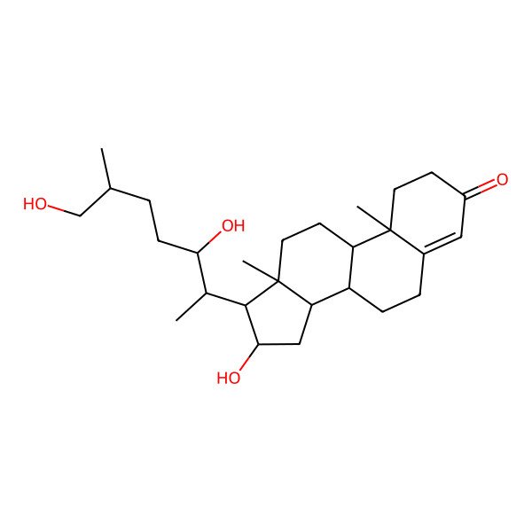 2D Structure of (10R,13S,16S,17R)-17-[(2S,3R,6S)-3,7-dihydroxy-6-methylheptan-2-yl]-16-hydroxy-10,13-dimethyl-1,2,6,7,8,9,11,12,14,15,16,17-dodecahydrocyclopenta[a]phenanthren-3-one