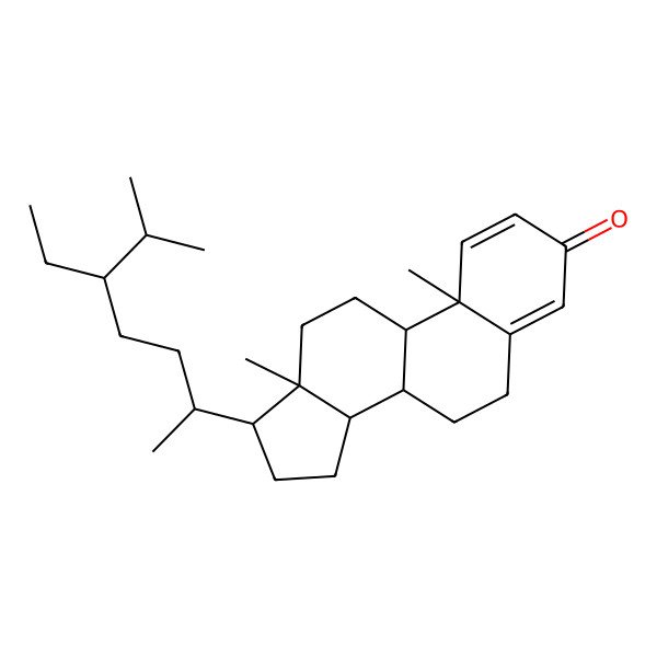 2D Structure of 17-(5-Ethyl-6-methylheptan-2-yl)-10,13-dimethyl-6,7,8,9,11,12,14,15,16,17-decahydrocyclopenta[a]phenanthren-3-one