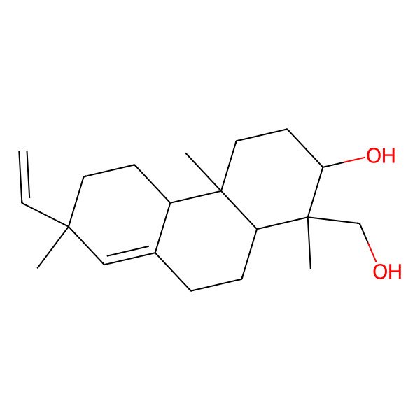 2D Structure of (1R,2S,4aR,4bS,7R)-7-ethenyl-1-(hydroxymethyl)-1,4a,7-trimethyl-3,4,4b,5,6,9,10,10a-octahydro-2H-phenanthren-2-ol