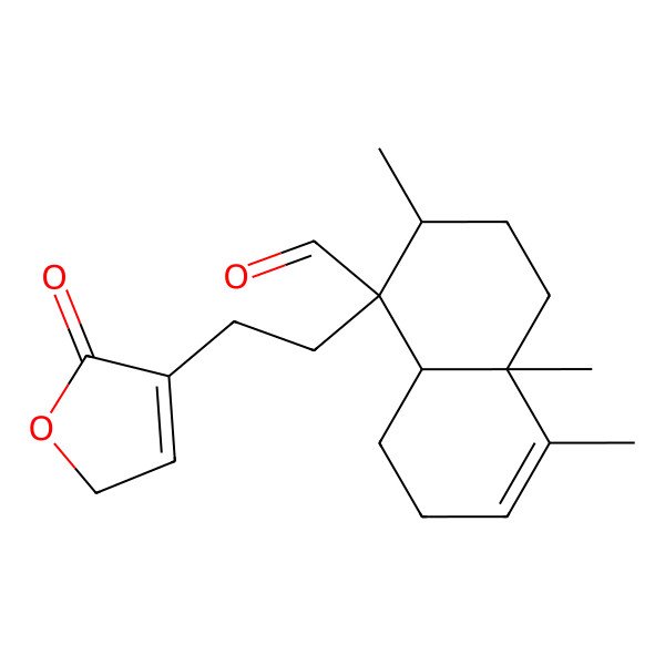 2D Structure of 2,4a,5-trimethyl-1-[2-(5-oxo-2H-furan-4-yl)ethyl]-2,3,4,7,8,8a-hexahydronaphthalene-1-carbaldehyde