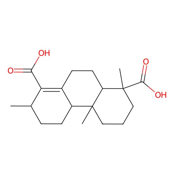 2D Structure of 2,4b,8-Trimethyl-2,3,4,4a,5,6,7,8a,9,10-decahydrophenanthrene-1,8-dicarboxylic acid
