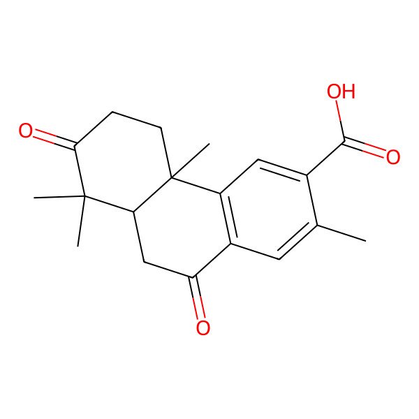 2D Structure of 2,4b,8,8-Tetramethyl-7,10-dioxo-5,6,8a,9-tetrahydrophenanthrene-3-carboxylic acid 2D Structure of 2,4b,8,8-Tetramethyl-7,10-dioxo-5,6,8a,9-tetrahydrophenanthrene-3-carboxylic acid