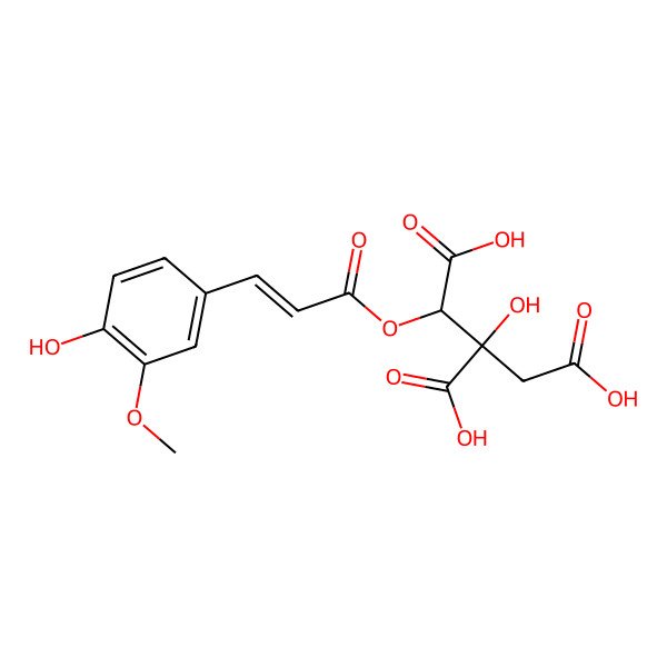 2D Structure of (1R,2R)-2-hydroxy-1-[(E)-3-(4-hydroxy-3-methoxyphenyl)prop-2-enoyl]oxypropane-1,2,3-tricarboxylic acid