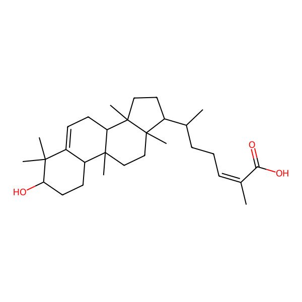 2D Structure of (24E)-3,4-hydroxycucurbita-5,24-diene-26-oic acid