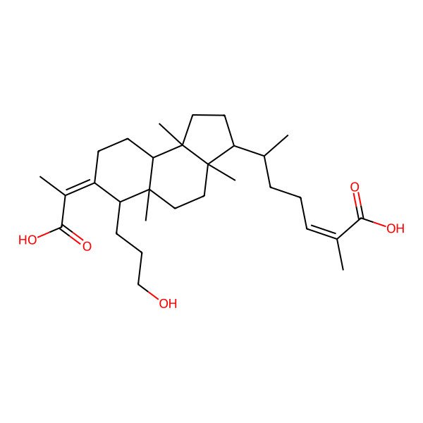 2D Structure of (24E)-3,4-seco-cucurbita-4,24-diene-3-hydroxy-26,29-dioic acid