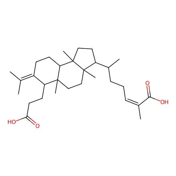 2D Structure of (24E)-3,4-Secocucurbita-4,24-diene-3,26-dioic acid