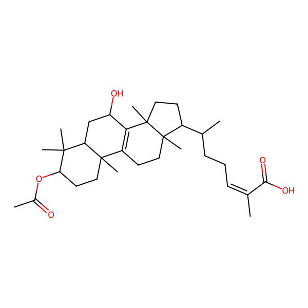 2D Structure of (24E)-3beta-acetoxy-7alpha-hydroxylanosta-8,24-dien-26-oic acid