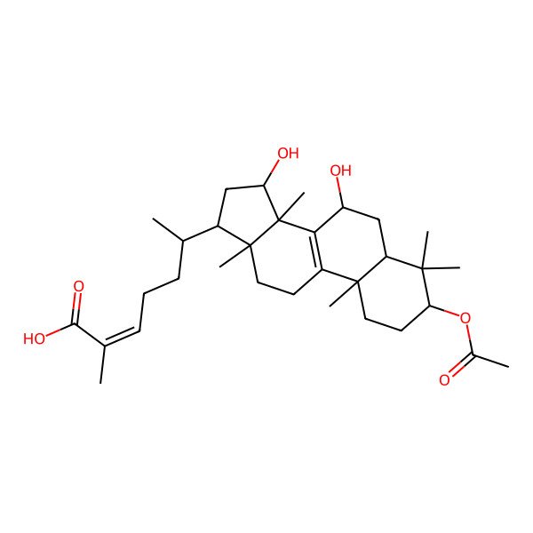 2D Structure of (24E)-3beta-acetoxy-7alpha,15alpha-dihydroxylanosta-8,24-dien-26-oic acid