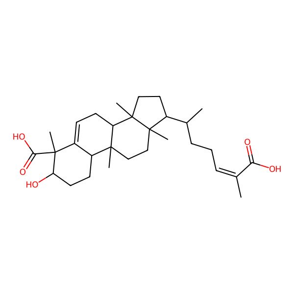 2D Structure of (24E)-3beta-hydroxycucurbita-5,24-diene-26,29-dioic acid