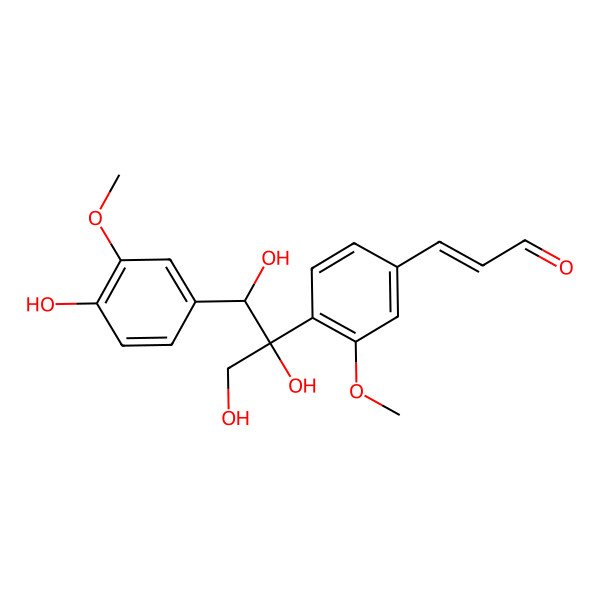 2D Structure of (E)-3-[3-methoxy-4-[(2R)-1,2,3-trihydroxy-1-(4-hydroxy-3-methoxyphenyl)propan-2-yl]phenyl]prop-2-enal