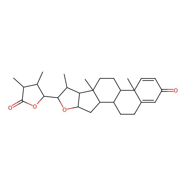 2D Structure of (1S,2S,4S,6R,7S,8R,9S,12S,13R)-6-[(2S,3R,4R)-3,4-dimethyl-5-oxooxolan-2-yl]-7,9,13-trimethyl-5-oxapentacyclo[10.8.0.02,9.04,8.013,18]icosa-14,17-dien-16-one
