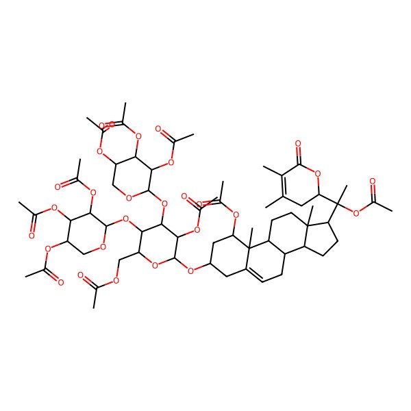 2D Structure of [5-acetyloxy-6-[[1-acetyloxy-17-[1-acetyloxy-1-(4,5-dimethyl-6-oxo-2,3-dihydropyran-2-yl)ethyl]-10,13-dimethyl-2,3,4,7,8,9,11,12,14,15,16,17-dodecahydro-1H-cyclopenta[a]phenanthren-3-yl]oxy]-3,4-bis[(3,4,5-triacetyloxyoxan-2-yl)oxy]oxan-2-yl]methyl acetate