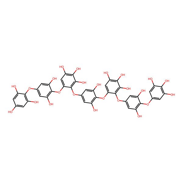 2D Structure of 5-[2,6-Dihydroxy-4-(2,4,6-trihydroxyphenoxy)phenoxy]-4-[4-[2-[3,5-dihydroxy-4-(3,4,5-trihydroxyphenoxy)phenoxy]-3,4,5-trihydroxyphenoxy]-3,5-dihydroxyphenoxy]benzene-1,2,3-triol