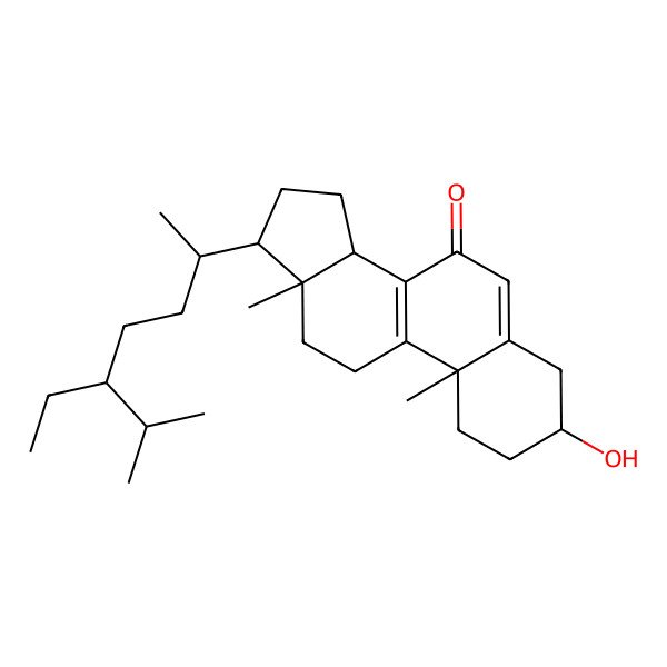 2D Structure of (24R)-24-Ethyl-3beta-hydroxycholesta-5,8-diene-7-one