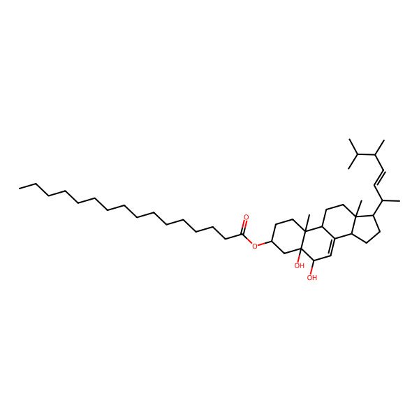 2D Structure of (24R)ergosta-7, 22E-diene-3beta, 5alpha, 6beta-triol-3-O-palmitate