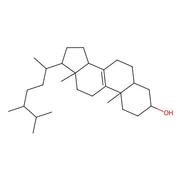 2D Structure of (24s)-5alpha-Ergost-8(9)-en3beta-ol