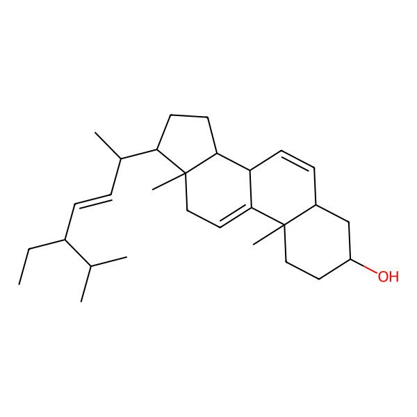 2D Structure of (24S)-Ethylcholesta-7,9(11),22(E)-Triene-3B-Ol