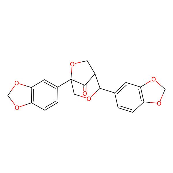 2D Structure of 2,5-Bis(1,3-benzodioxol-5-yl)-3,6-dioxabicyclo[3.2.1]octan-8-one