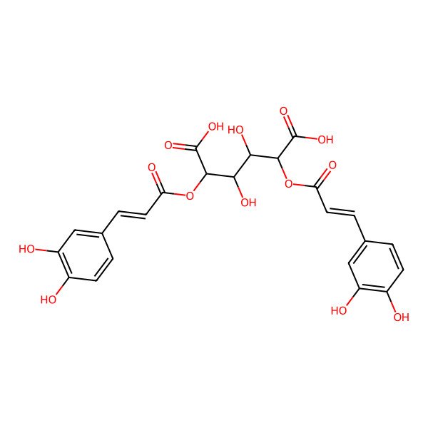 2D Structure of 2,5-Bis[3-(3,4-dihydroxyphenyl)prop-2-enoyloxy]-3,4-dihydroxyhexanedioic acid