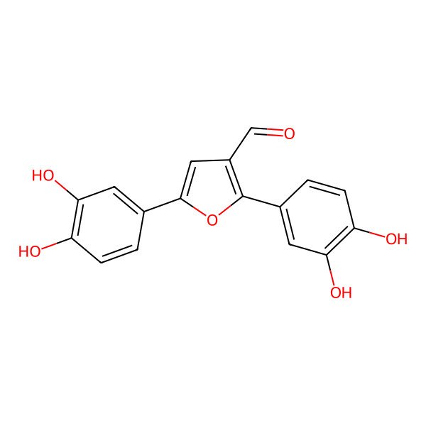 2D Structure of 2,5-Bis(3,4-dihydroxyphenyl)furan-3-carbaldehyde