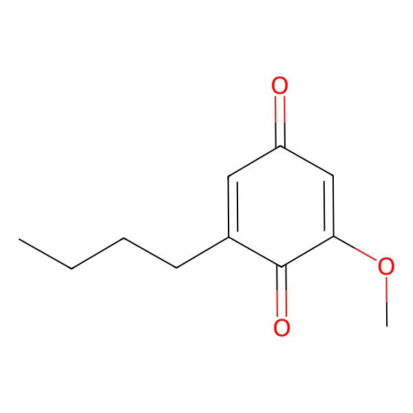 2D Structure of 2,5-Cyclohexadiene-1,4-dione, 2-butyl-6-methoxy- 2D Structure of 2,5-Cyclohexadiene-1,4-dione, 2-butyl-6-methoxy-