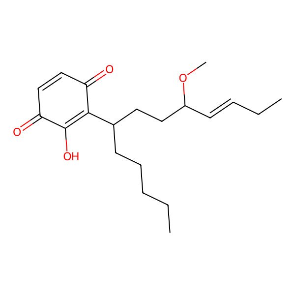 2D Structure of 2,5-Cyclohexadiene-1,4-dione, 2-hydroxy-5-methoxy-3-(8-tridecenyl)-, (Z)-