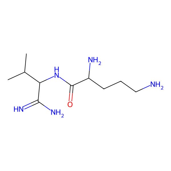 2D Structure of 2,5-diamino-N-(1-amino-1-imino-3-methylbutan-2-yl)pentanamide