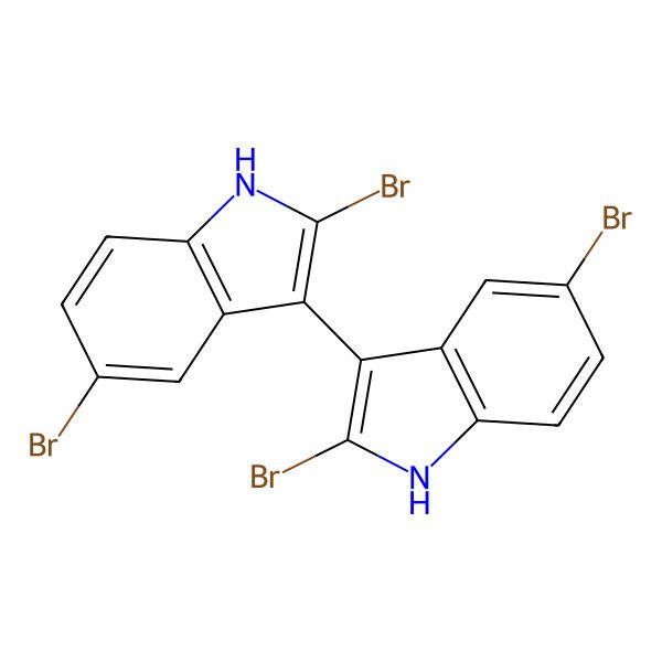 2D Structure of 2,5-dibromo-3-(2,5-dibromo-1H-indol-3-yl)-1H-indole