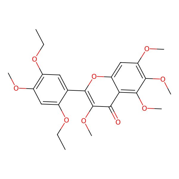 2D Structure of 2',5'-Diethoxy-3,5,6,7,4'-pentamethoxyflavone 2D Structure of 2',5'-Diethoxy-3,5,6,7,4'-pentamethoxyflavone