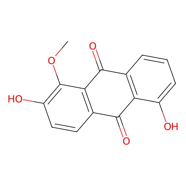 2D Structure of 2,5-Dihydroxy-1-methoxyanthracene-9,10-dione