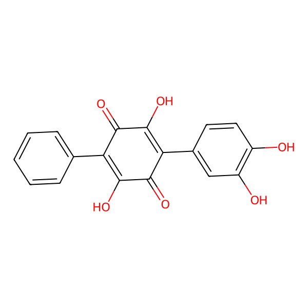 2D Structure of 2,5-Dihydroxy-3-(3,4-dihydroxyphenyl)-6-phenyl-1,4-benzoquinone
