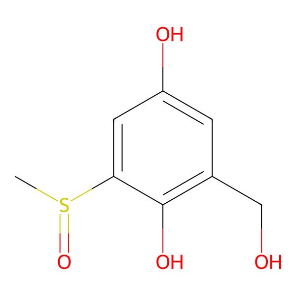 2D Structure of 2,5-Dihydroxy-3-methanesulfinylbenzyl alcohol