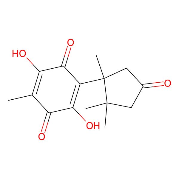 2D Structure of 2,5-Dihydroxy-3-methyl-6-(1,2,2-trimethyl-4-oxocyclopentyl)cyclohexa-2,5-diene-1,4-dione