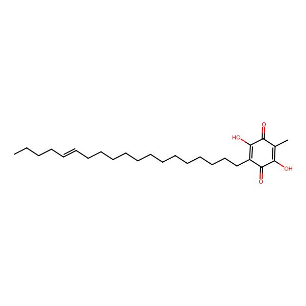 2D Structure of 2,5-dihydroxy-3-methyl-6-[(Z)-nonadec-14-enyl]cyclohexa-2,5-diene-1,4-dione