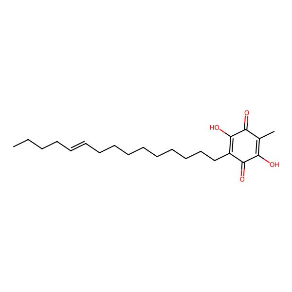 2D Structure of 2,5-dihydroxy-3-methyl-6-[(Z)-pentadec-10-enyl]cyclohexa-2,5-diene-1,4-dione