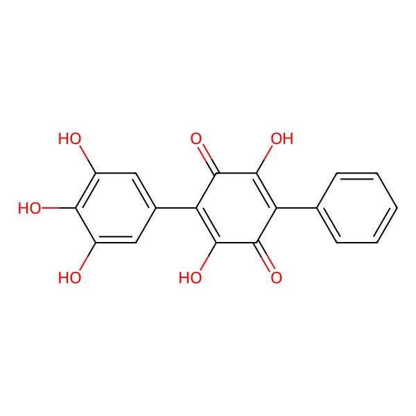 2D Structure of 2,5-Dihydroxy-3-phenyl-6-(3,4,5-trihydroxyphenyl)-1,4-benzoquinone