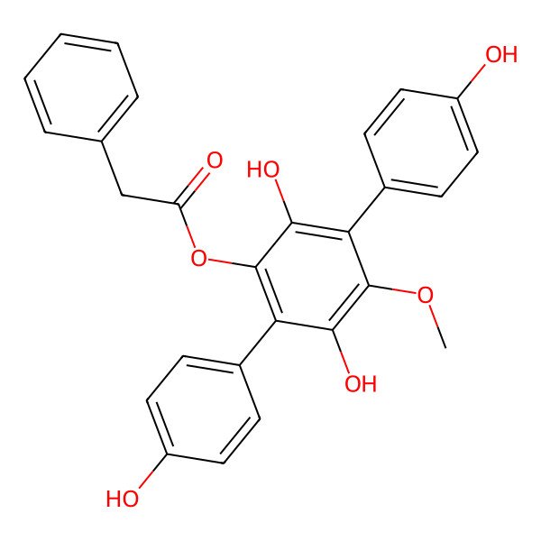 2D Structure of [2,5-Dihydroxy-3,6-bis(4-hydroxyphenyl)-4-methoxyphenyl] 2-phenylacetate